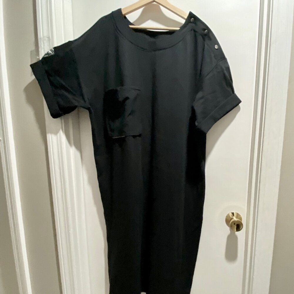 (13) Free People Movement Basic Goth Grunge Minimalist Lagenlook T-Shirt Dress M